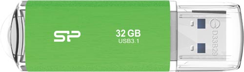 キャップ式ＵＳＢメモリ　Ｂ０２　３２ＧＢ　緑　３個画像