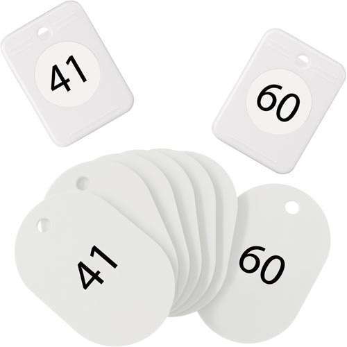 クロークチケット　４１－６０番　白画像