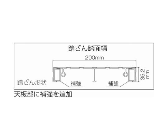 作業用踏台　アルミ製・高強度タイプ　2段 脚部分がしっかりとした安定感のある2段踏台が立てかけられている様子