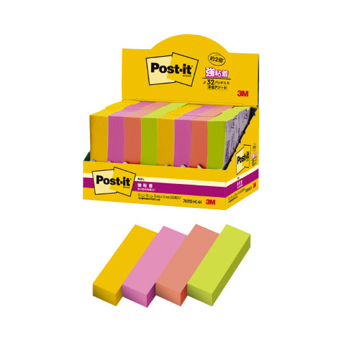 強粘着マルチカラー６　５０×１５　４色　３２冊画像