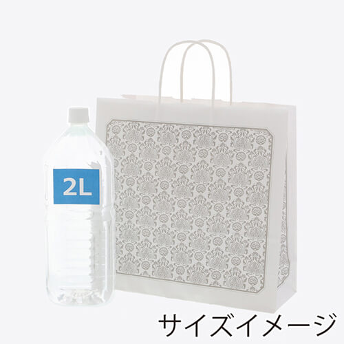 手提げ紙袋（昇華・丸紐・幅320×マチ115×高さ310mm） 正面を向いて立てられた丸紐付きの紙袋1点の様子