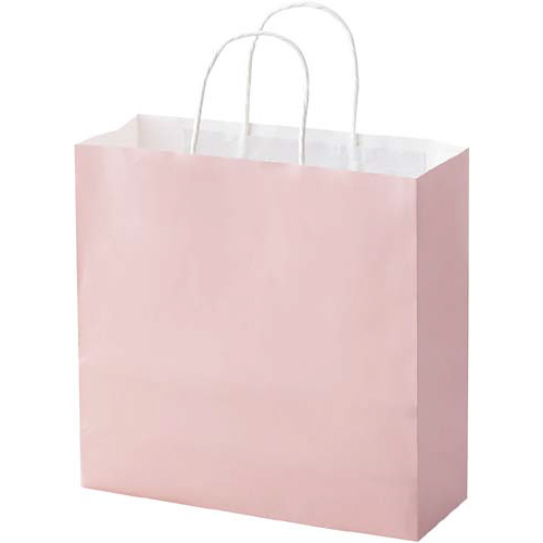 手提袋　白Ｍ　ピンク　５０枚×６画像