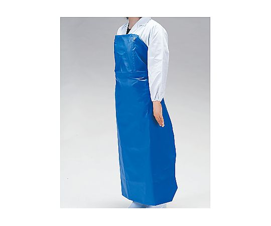 ワンタッチ胸付前掛　ブルー画像