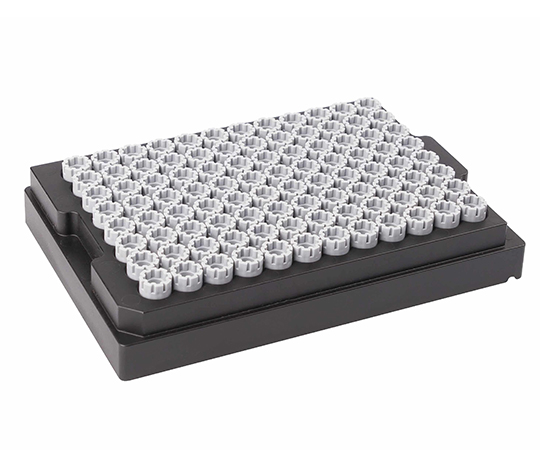 96well format用External Screw Cap キャリア入 黄色 1式（96キャップ×10セット入）画像