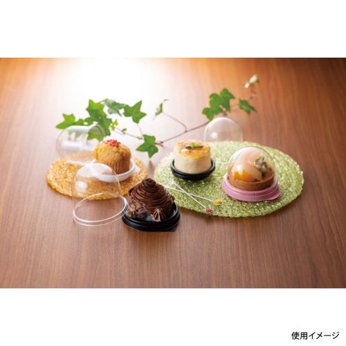 和菓子容器 エスコン 丸70 白 スミ [ケース販売] 白い丸型の容器が整然と並んでいる様子