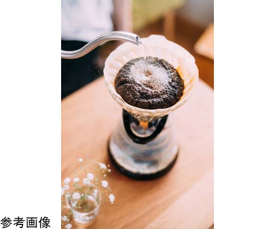 V60 耐熱ガラス透過ドリッパー 01 ブラック 透明な耐熱ガラスのドリッパーが斜め上から見える状態