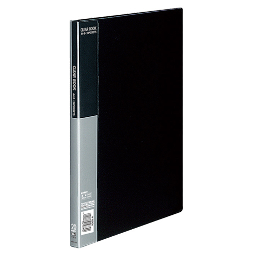 ｸﾘﾔｰﾌﾞｯｸ(ﾍﾞｰｼｯｸ) 固定式 A4ﾀﾃ 20ﾎﾟｹｯﾄ 背幅17mm 黒 1ｾｯﾄ(10冊)画像