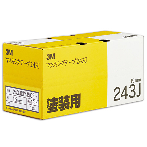 ｽｺｯﾁ ﾏｽｷﾝｸﾞﾃｰﾌﾟ 243J塗装用 15mm×18m 0.8mm厚 1ｾｯﾄ(80巻:8巻×10ﾊﾟｯｸ)画像