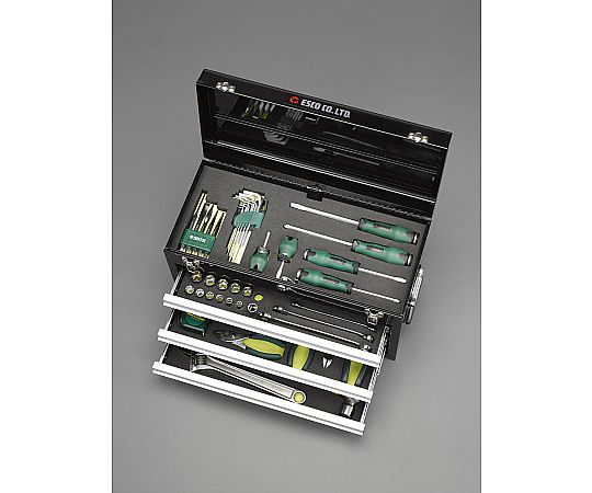 [53個組] 工具セット 様々なサイズや形状の工具が整然と並んでいる状態