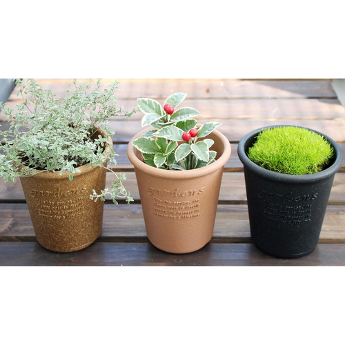 植木鉢　エコポット丸型　4号　BK　ブラック 艶のある黒色の丸型で、側面が滑らかな形状