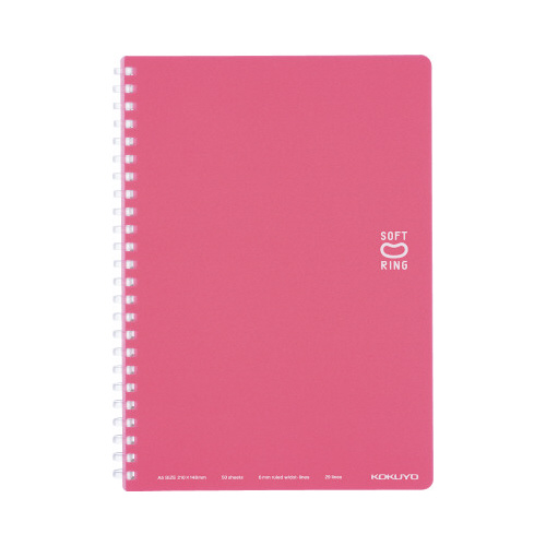 ソフトリングノート（ドット入り罫線）Ａ５　薄桃画像
