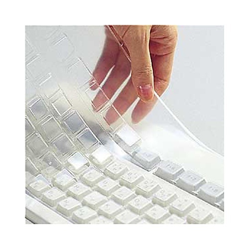 キーボード防塵カバー　NEC　MATE　109キーボード用　1枚 透明な素材で覆われたキーボードの上部が見える状態