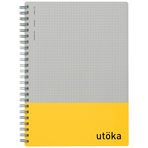 ﾘﾝｸﾞﾉｰﾄ ｳﾄｶ A5 4mm方眼罫 90枚 ｲｴﾛｰ 1ｾｯﾄ(5冊)画像