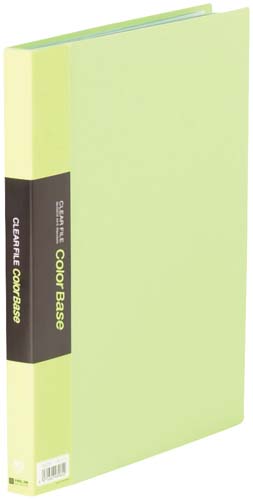 カラーベース固定式　Ａ４縦４０ポケット　黄緑　５冊画像