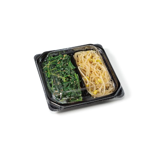 惣菜容器 バイオ 優角 15-15B-2S黒 リスパック 黒いバイオ容器が横向きに並べられた様子