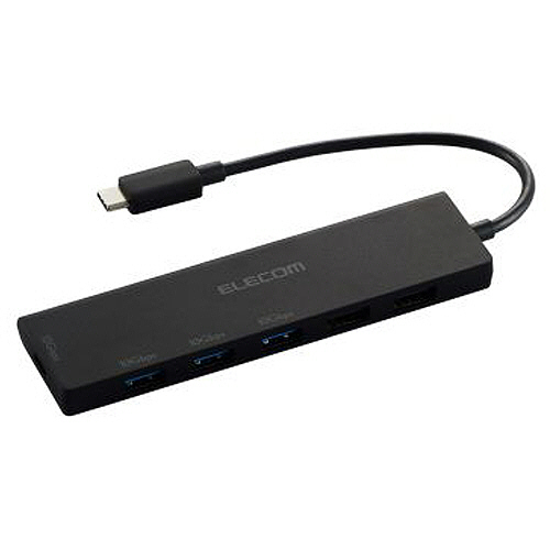 USB Type-C 6ﾎﾟｰﾄUSBﾊﾌﾞ(10Gbps) ﾌﾞﾗｯｸ 1個