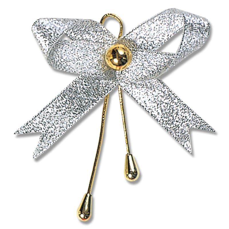 リボンビーズタイ　シルバー　１２個