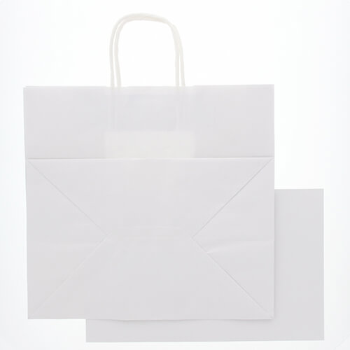 箱ものを入れるのにピッタリ！底ボール付きで丈夫な白無地の手提げ紙袋