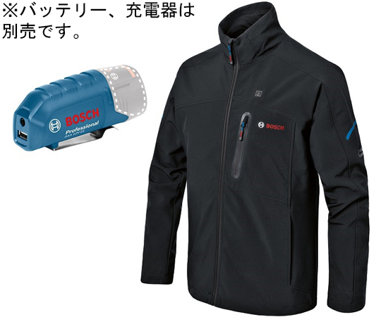 ヒートジャケットGHJ　Sサイズ 前面が開いた状態でフードも見えるジャケットの詳細