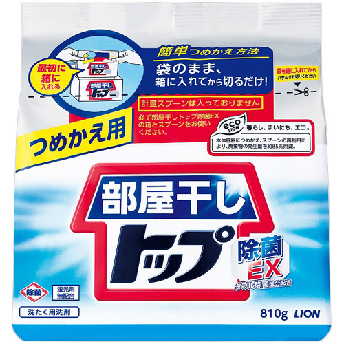 部屋干しﾄｯﾌﾟ 除菌EX つめかえ 810g 1個画像