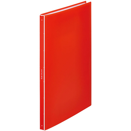 ｸﾘｱｰﾌｧｲﾙ ﾋｸﾀｽ(透明) A4ﾀﾃ 40ﾎﾟｹｯﾄ 背幅15mm 赤 1ｾｯﾄ(5冊)画像