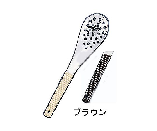18-8味道楽 レンゲスプーン 穴明 ブラウン画像