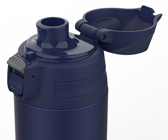 ステンレスボトル　ストレートドリンク　550mL　インディゴ 光沢のあるインディゴカラーのボトルが正面を向いている状態