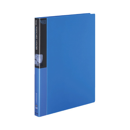 ポストカードホルダー替紙式　Ａ４縦１００枚収容　青