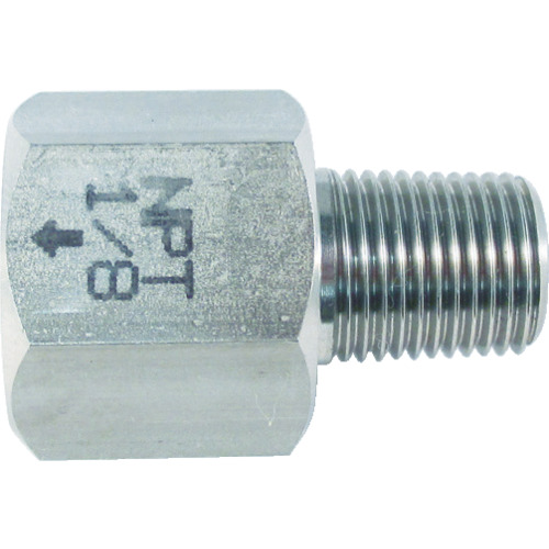 ｽﾃﾝﾚｽ製 変換内外ｿｹｯﾄ 外M6(P1.0)×内PT1/8 1個画像