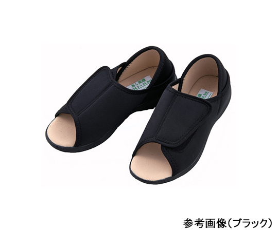 かかとが踏めるルームシューズ（オープントゥタイプ）　ブラック・LL画像