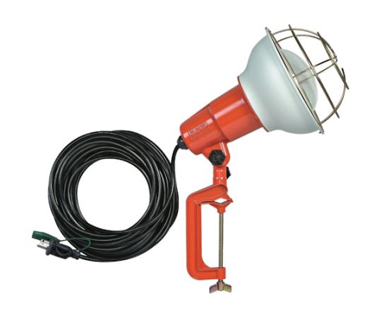 防雨型作業灯　リフレクターランプ300W　100V接地付10m　バイス付画像