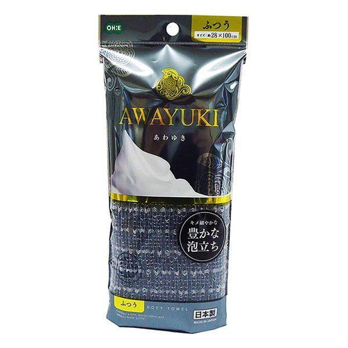ボディタオル オーエ あわゆき ナイロンタオル ふつう グレー画像