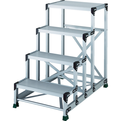 ｱﾙﾐ合金製作業台 4段 高さ1.00m 天板600×400 1台画像