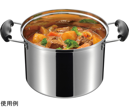 烹味屋 IH対応 兼用鍋 22cm 鍋の内部が見え、持ち手が両側に付いている様子