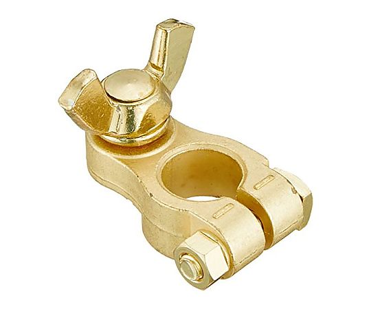 バッテリーターミナル（D端子）マイナス 蝶ネジ式 真鍮メッキ処理
