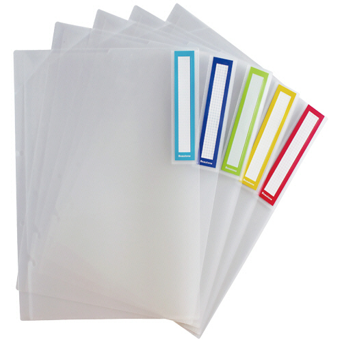 ﾌｧｲﾘﾝｸﾞ2穴ｸﾘﾔｰﾎﾙﾀﾞｰ A4ﾀﾃ ｶﾗｰｱｿｰﾄ 1ﾊﾟｯｸ(5枚)画像