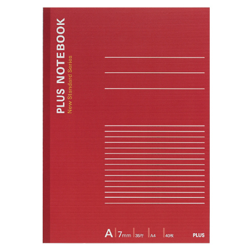 ﾉｰﾄﾌﾞｯｸ A4 A罫7mm 35行 40枚 ﾚｯﾄﾞ 1冊画像