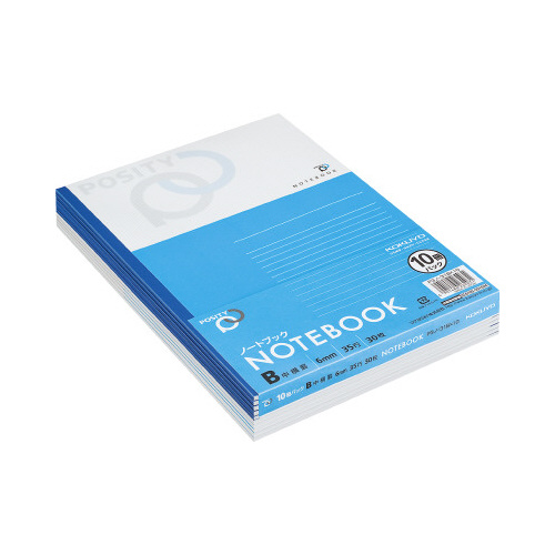 ノート＜ＰＯＳＩＴＹ＞セミＢ５　３０枚中横罫１０冊画像