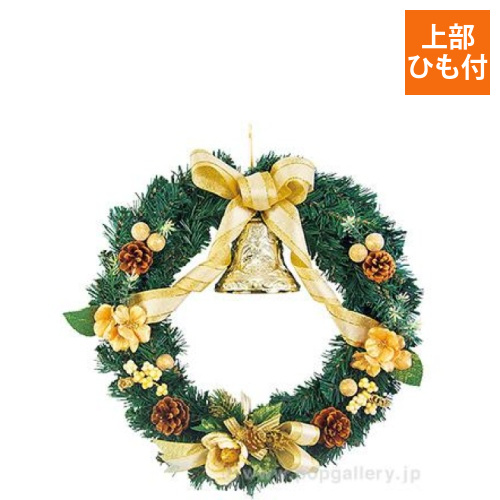40cmクリスマスリース（ゴールド）画像