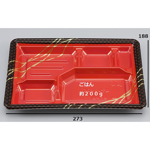 シーピー化成 弁当容器 BF弁当77 市松 本体 発泡画像