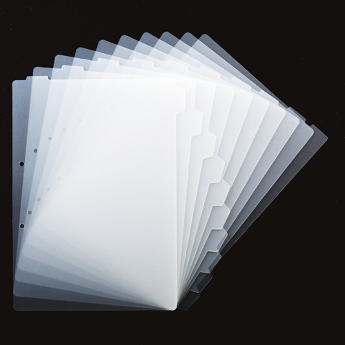 再生ﾀﾞﾌﾞﾙｲﾝﾃﾞｯｸｽ(ﾊｰﾄﾞﾀｲﾌﾟ) A4ﾀﾃ 2穴 10山 ｸﾘｱ 1組