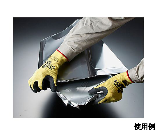 [S] 手袋(耐切創/ステンレス系・ポリエステル・天然ゴム 手首部分までの長さで、指先が強化されたデザインの片方の手袋