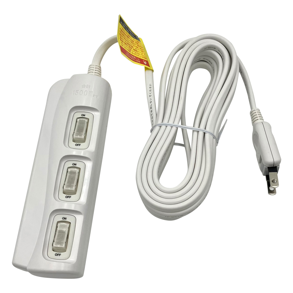 OAタップ　コード5m　コンセント3個口画像