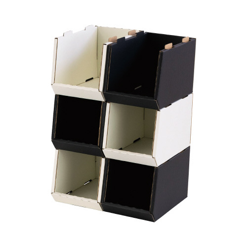 スタッキングコンテナＳＳ　６個セット　ＢＫ×ＷＨ画像