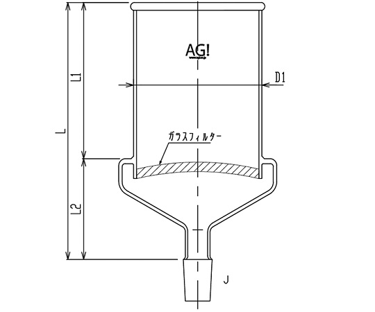 大型ブフナーロート(摺付) 1500mL 細孔粗目画像
