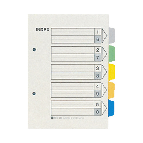 カラーインデックス　Ａ５縦　５山　１０組画像