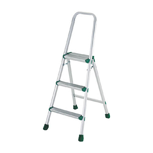 ｱﾙﾐ製上枠付き踏台(脚ｶﾊﾞｰ付) 0.80m 3段 1台画像