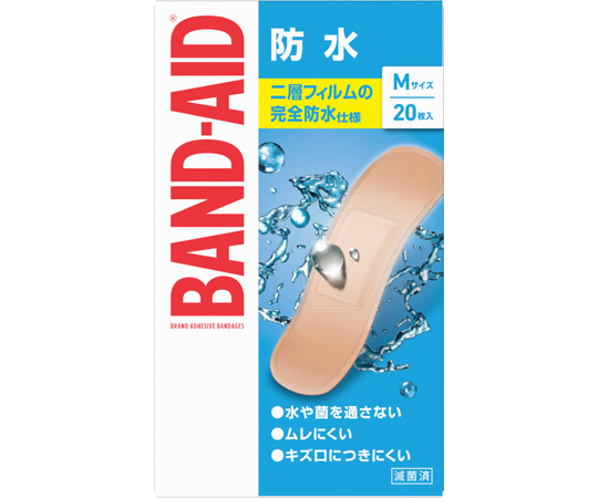 バンドエイド® 救急絆創膏 防水 Mサイズ 1個(20枚入)画像