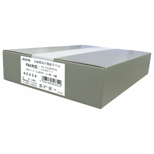 出品者向け配送ﾗﾍﾞﾙFBA対応 ｷﾚｲにはがせるﾏｯﾄ紙白 A4 4面 1箱(300ｼｰﾄ)画像