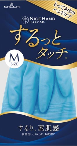 ナイスハンドするっとタッチＭブルー１双　手あれ予防画像